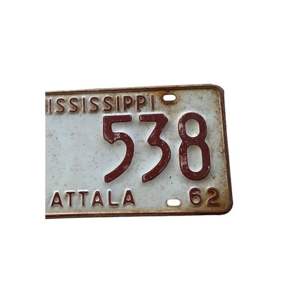 CAR OLD ANTIQUE VINTAGE MISSISSIPPI LICENSE PLATE CAR TAG 1962 ATTALA COUNTY - Picture 4 of 6